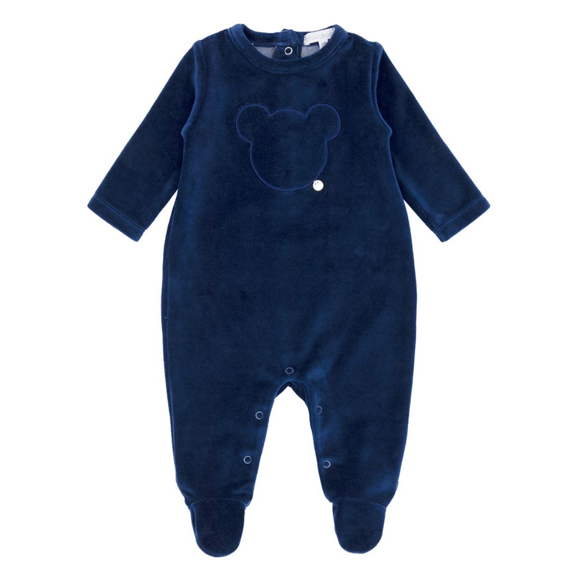 Picture of Blues Baby Navy Velour Teddy Babygrow