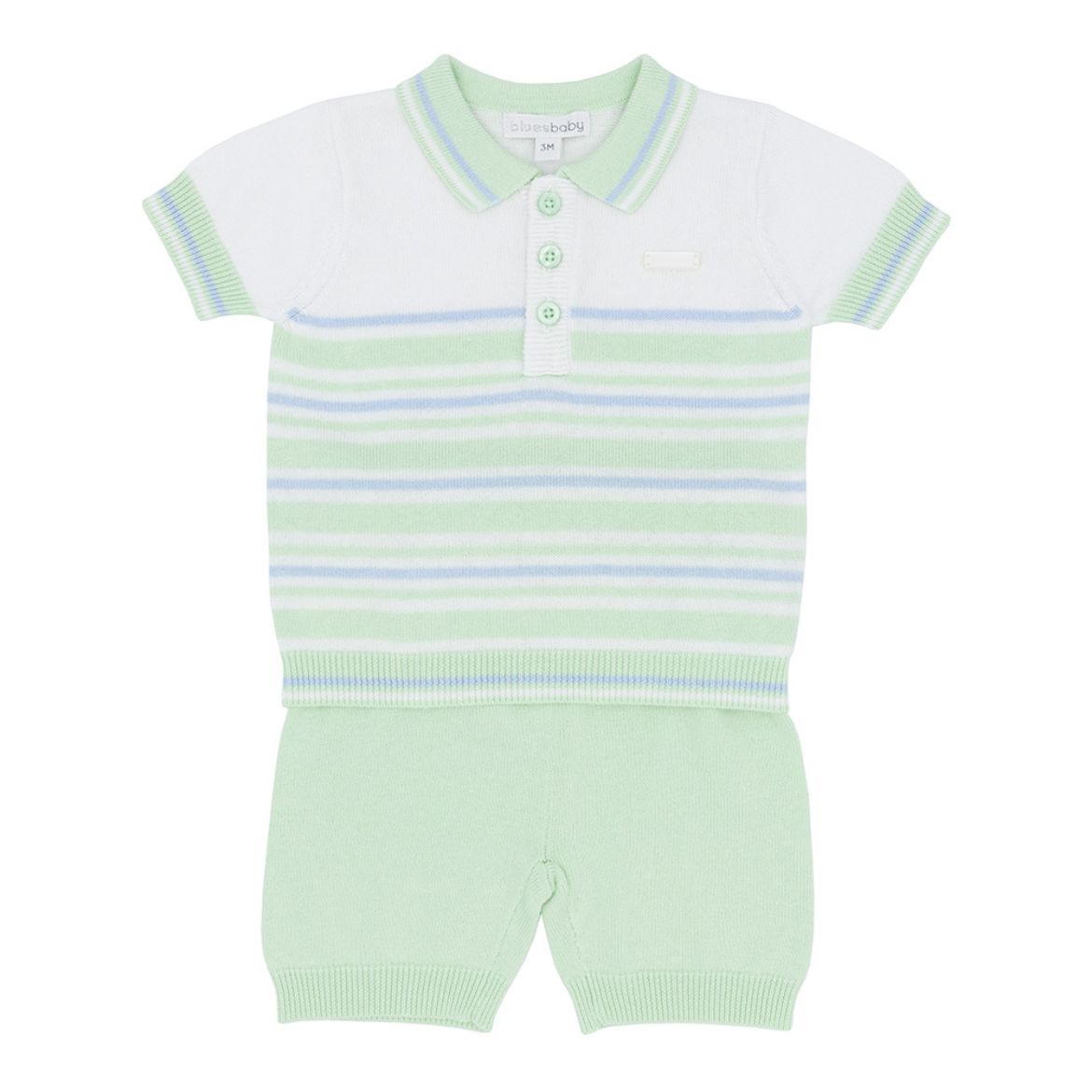 Picture of Blues Baby Boys Mint Green Knitted Short Set