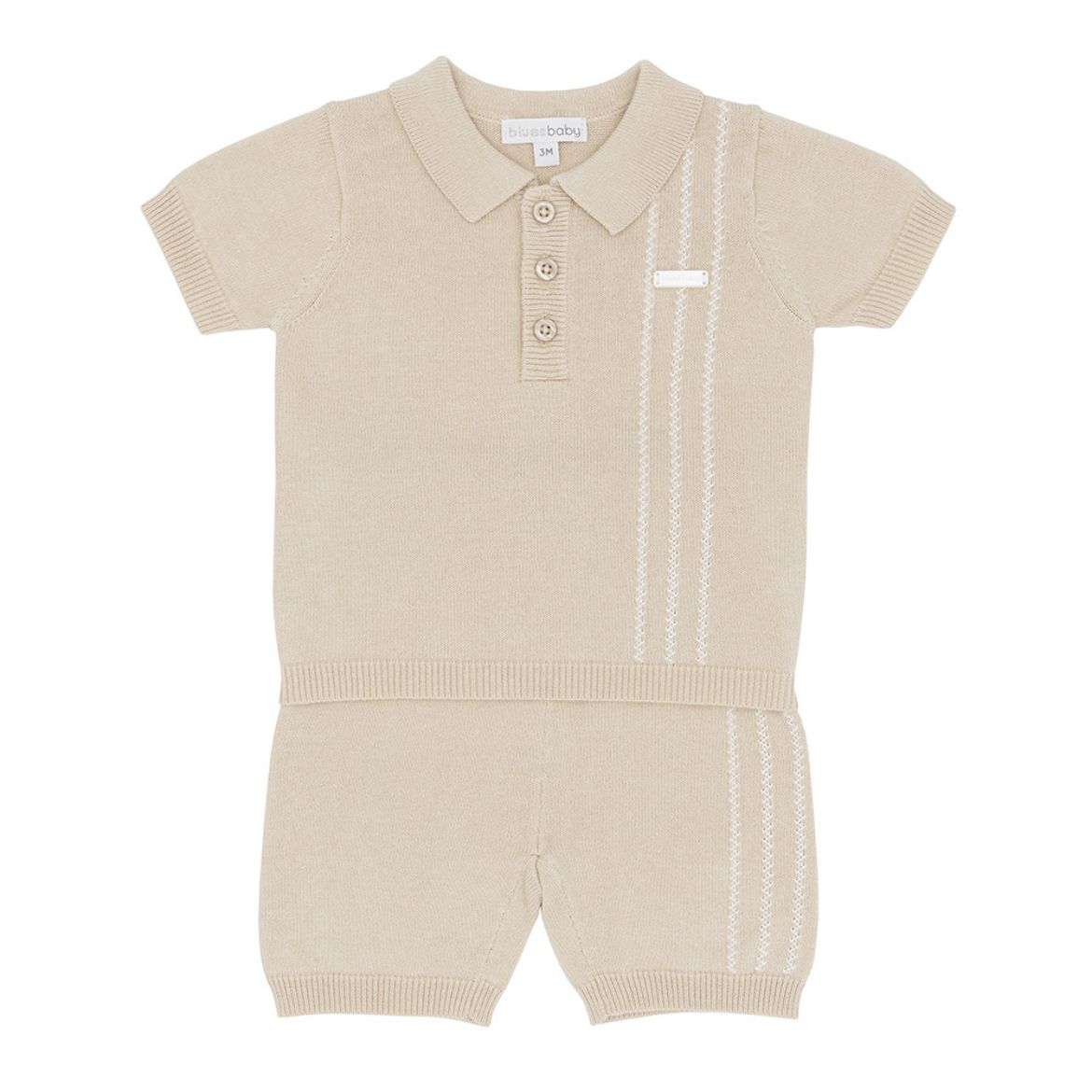 Picture of Blues Baby Boys Knitted Beige Short Set