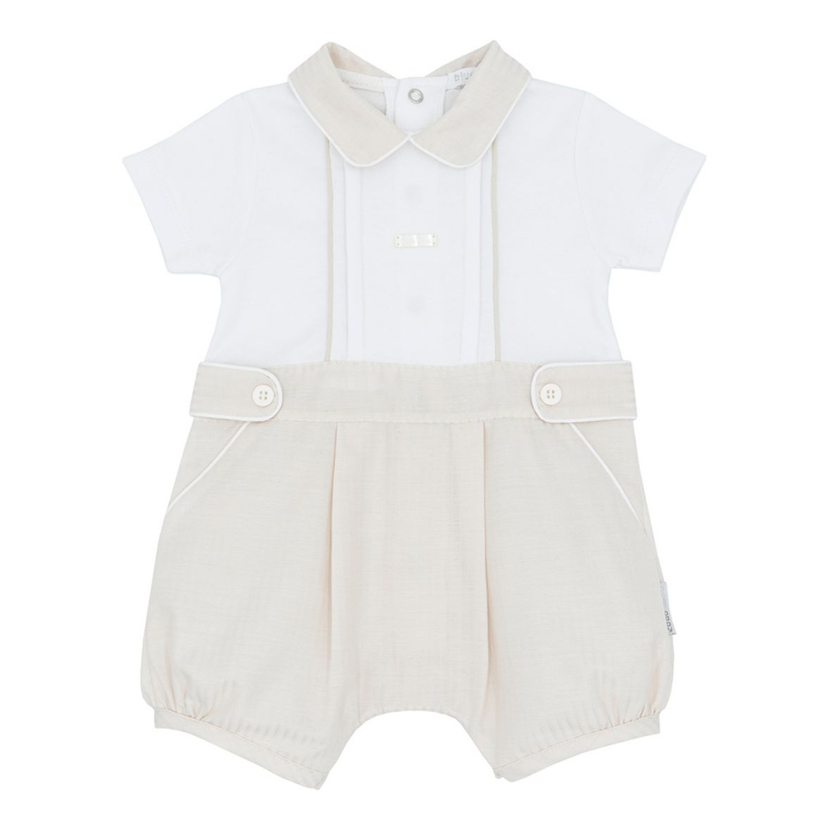 Picture of Blues Baby Boys Beige Short Romper Set