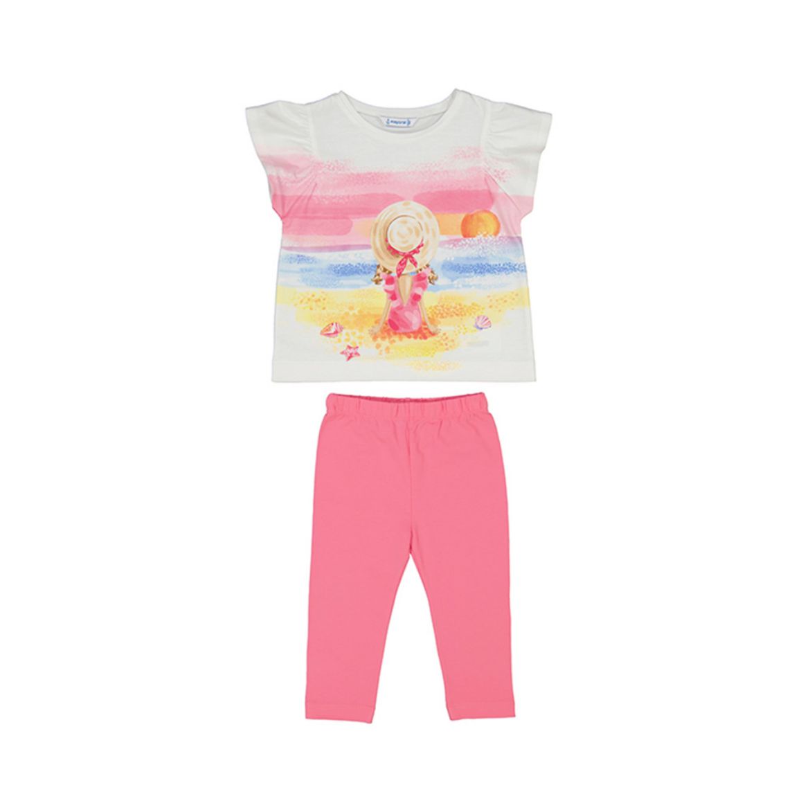 Picture of Mayoral Girls Pink Beach Leggings Set