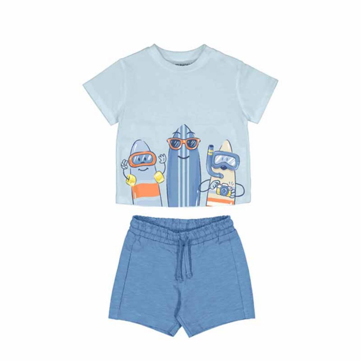 Picture of Mayoral Baby Boys Blue Short Set 