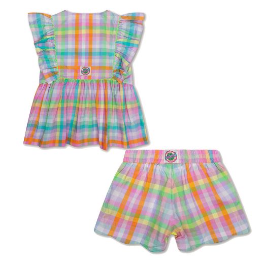 Picture of Oilily Girls Checked Bajour Shirt & Pomme Shorts