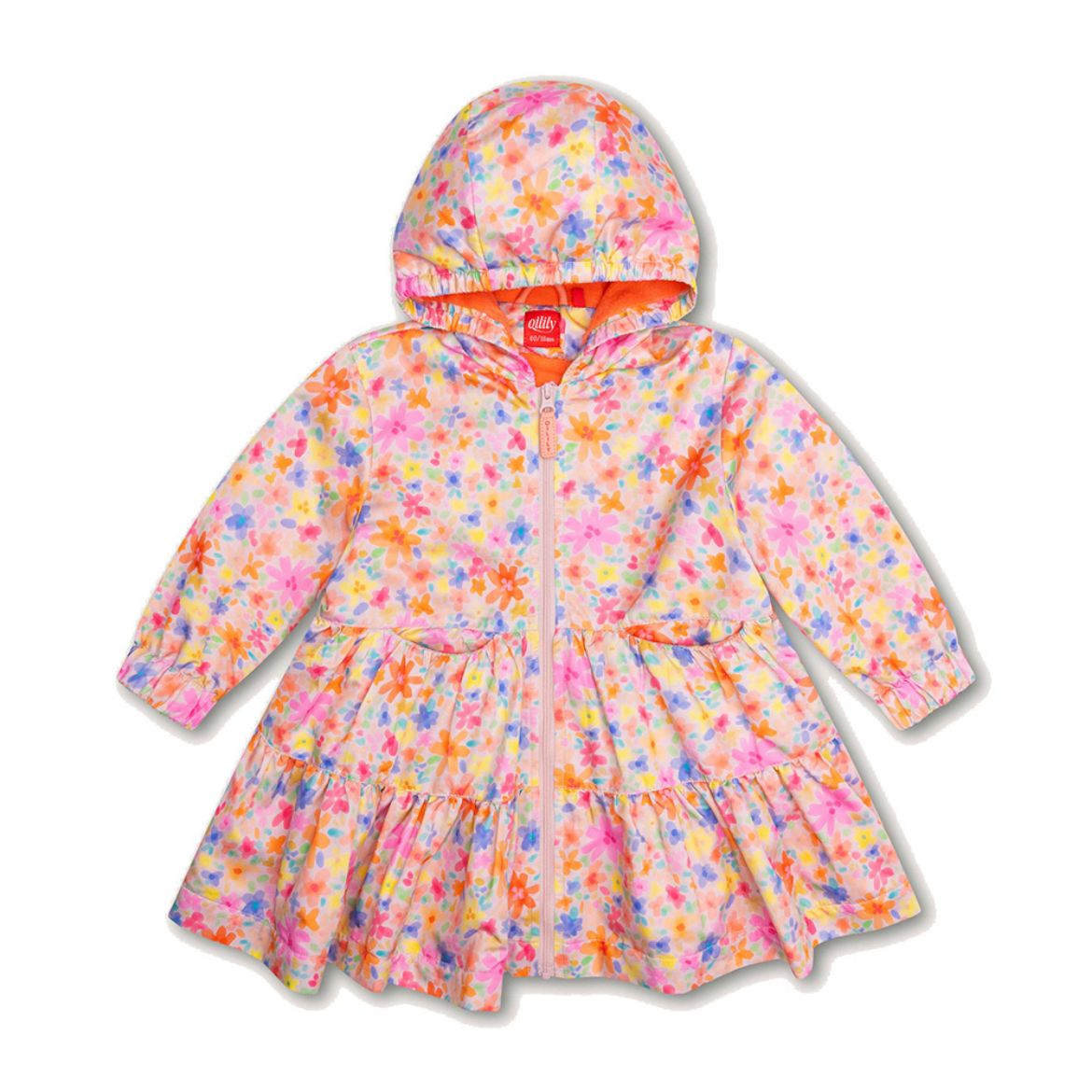 Picture of Oilily Girls Flower Printed Cantaloupe Coat