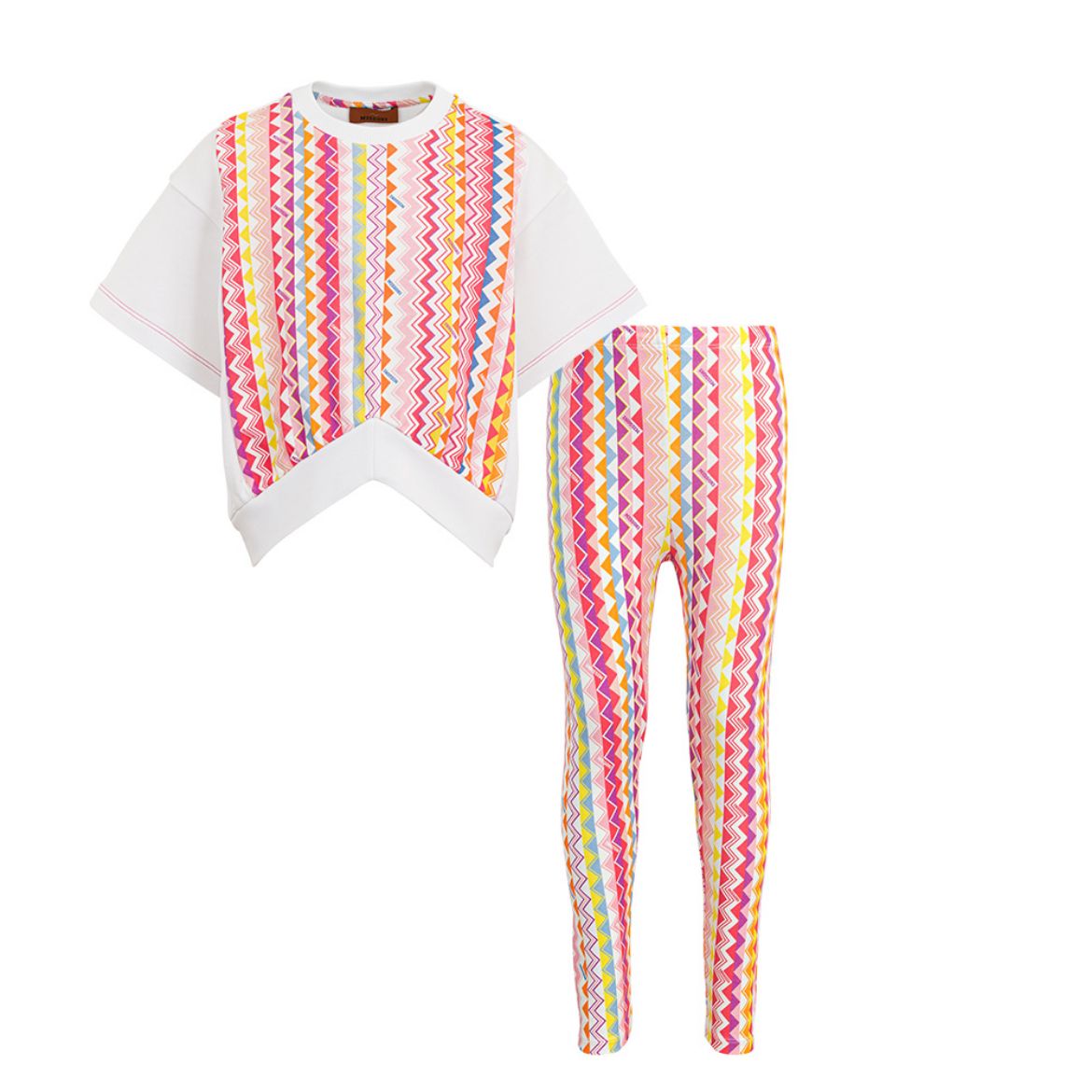 Picture of Missoni Girls Pink Zigzag Top & Leggings Set