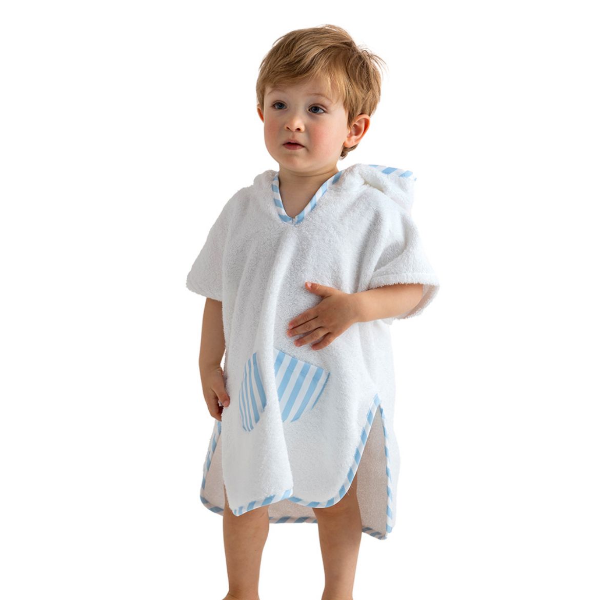 Picture of Meia Pata Boys Blue Stripe Towel Poncho