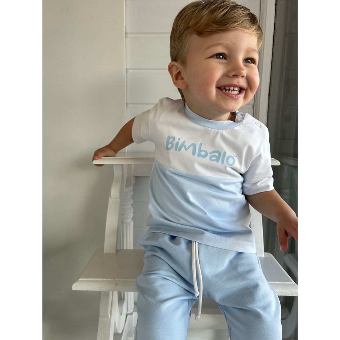 Picture of Bimbalo Boys Blue & White Short Set