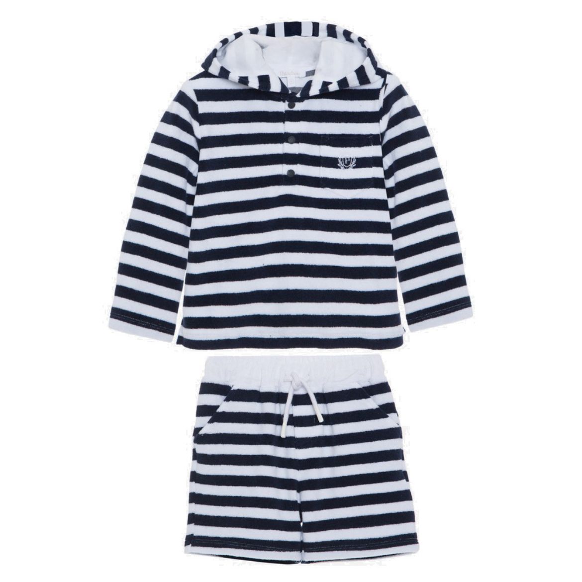 Picture of Patachou Boys Navy & White Striped Towelling Short Set