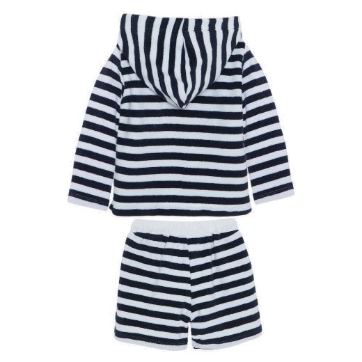 Picture of Patachou Boys Navy & White Striped Towelling Short Set