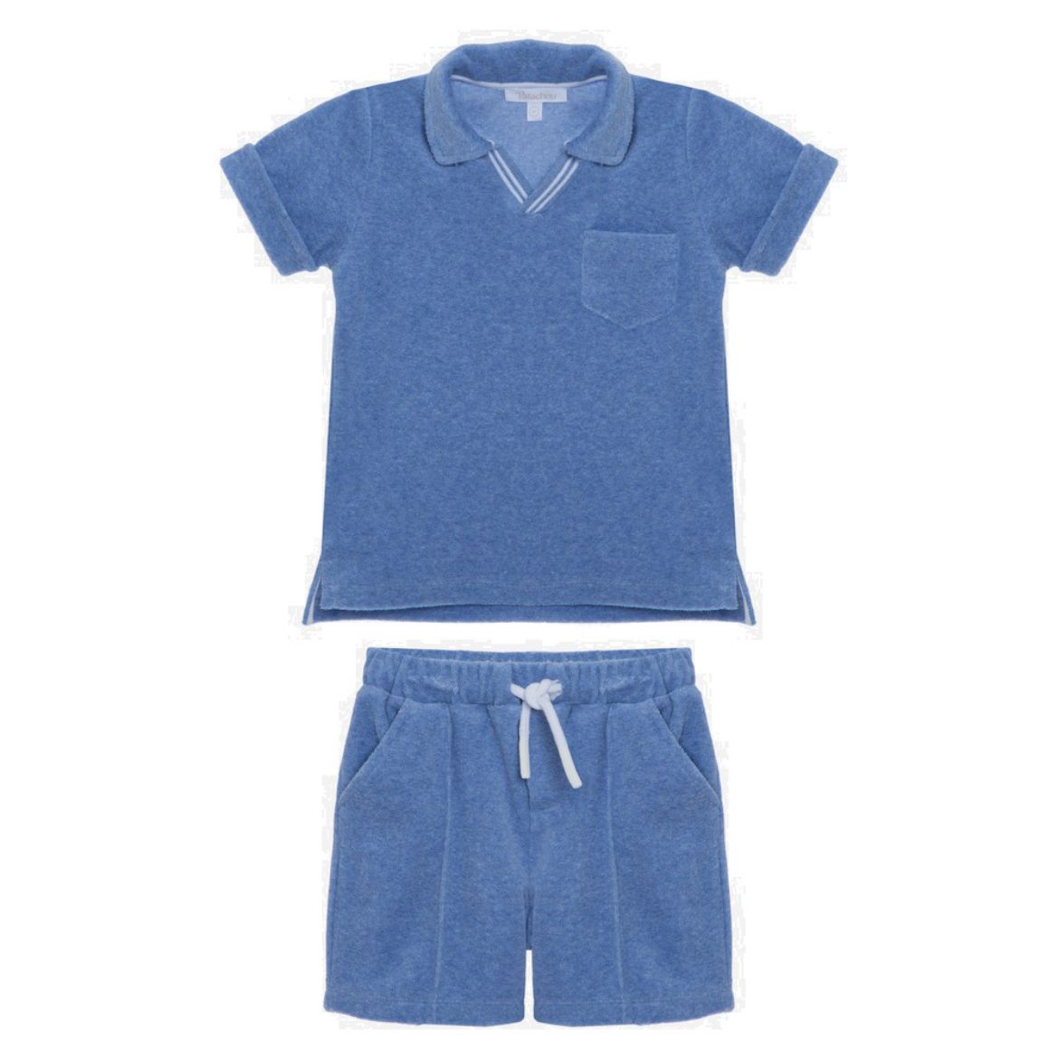 Picture of Patachou Boys Blue Towelling Short Set