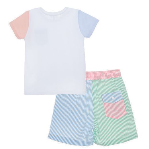 Picture of Patachou Boys Striped Top & Swimshort Set