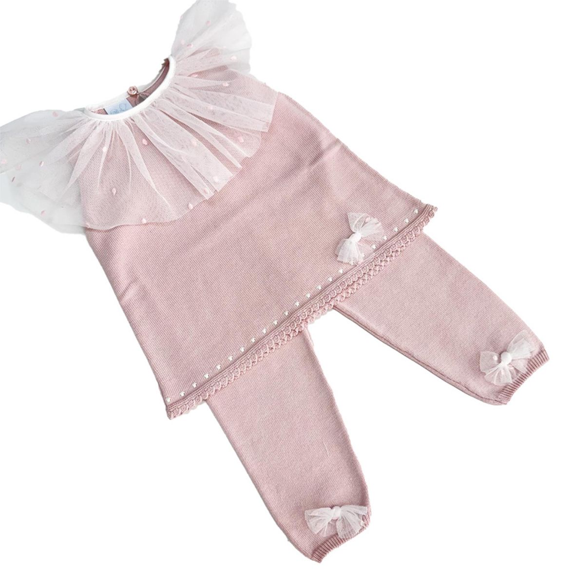 Picture of Granlei Girls Pink Knitted Tulle Tracksuit