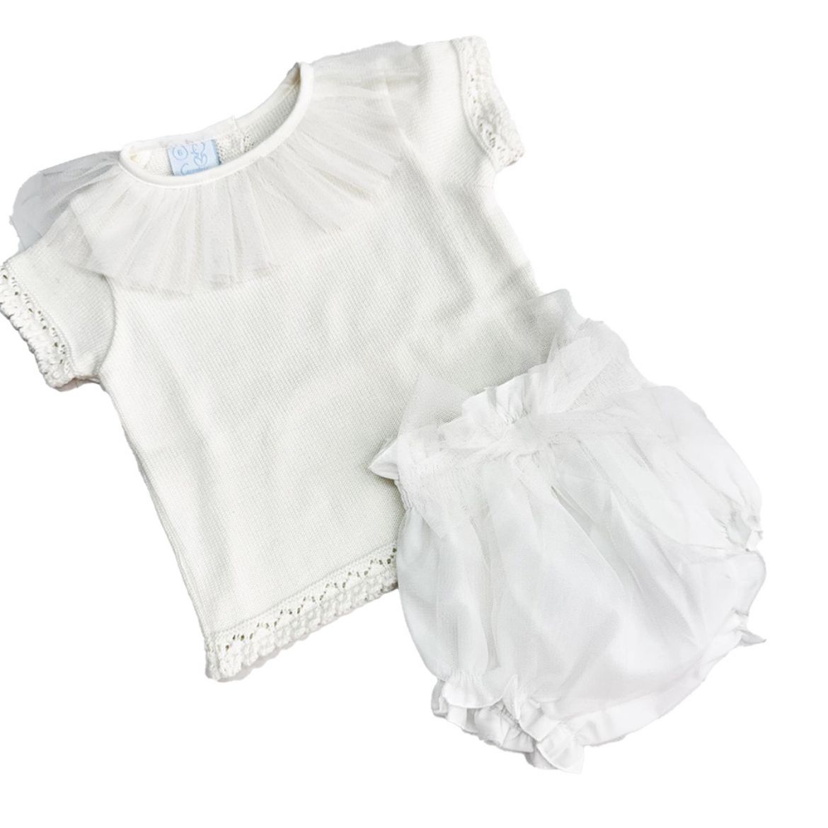 Picture of Granlei Girls Cream Knitted Top & Knicker Set