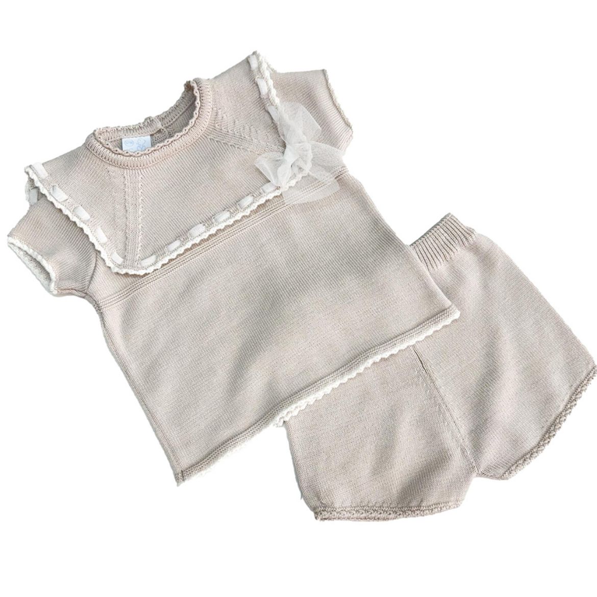 Picture of Granlei Girls Beige Knitted Short Set