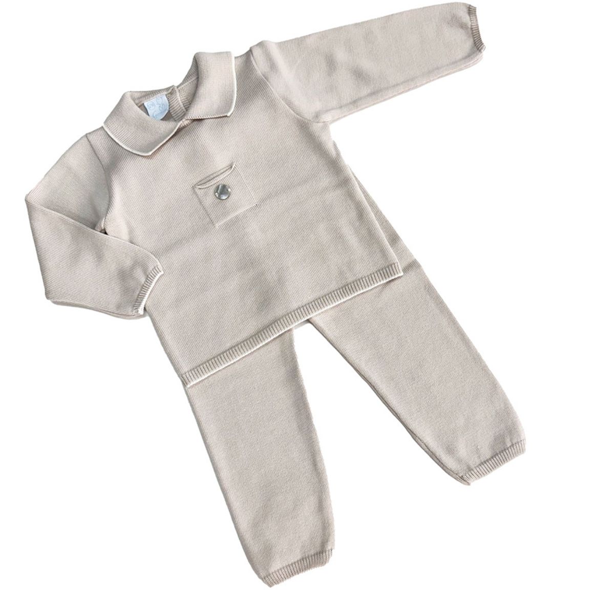 Picture of Granlei Boys Beige Knitted Tracksuit