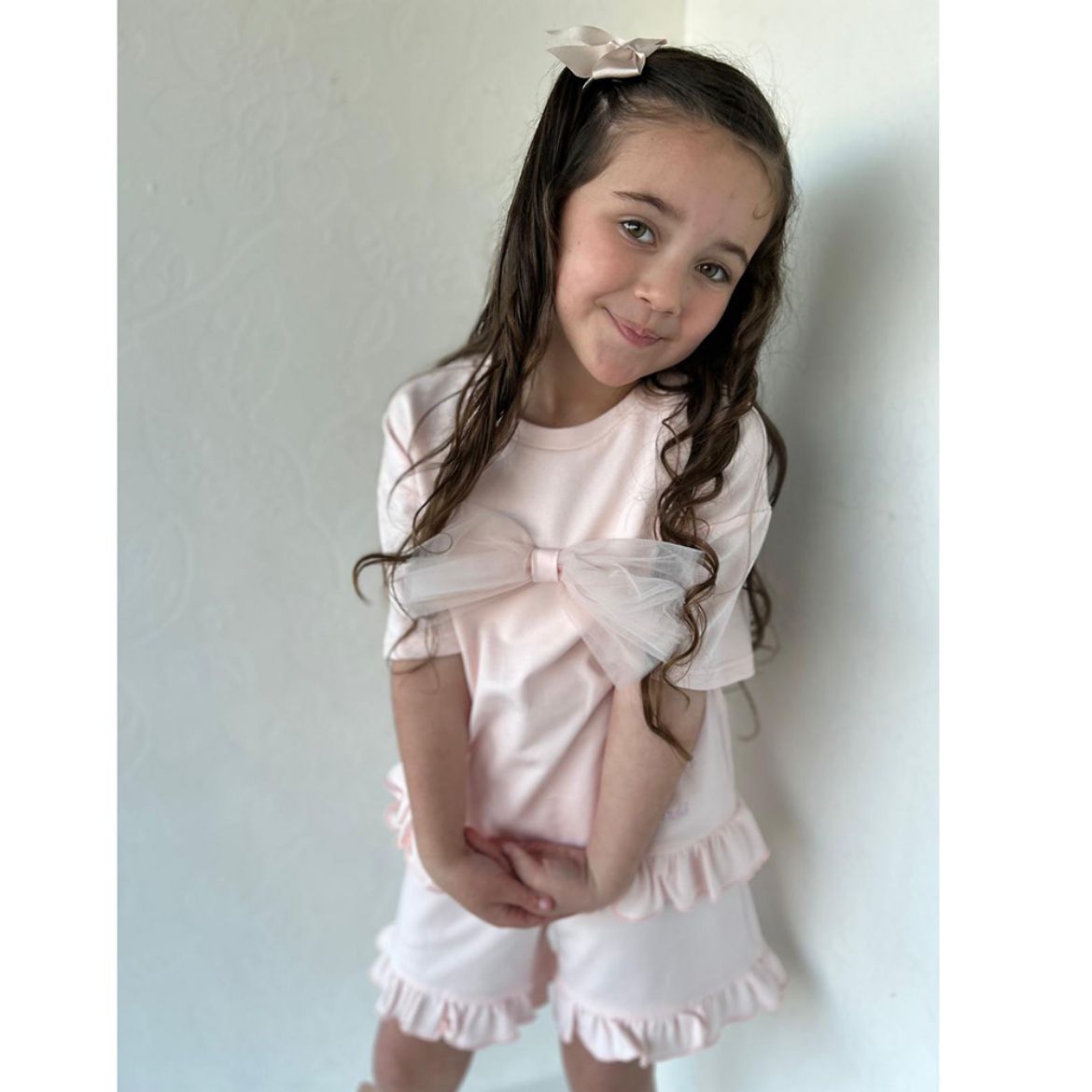 Picture of Bimbalo Girls Pink Bow Short Set