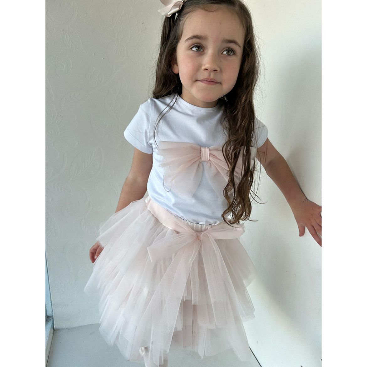 Picture of Bimbalo Girls Pink Top & Tulle Skirt Set