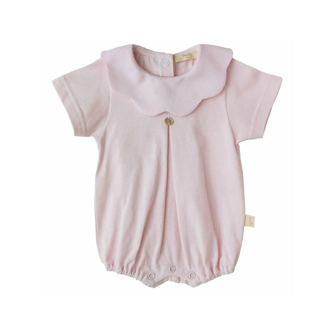Picture of Baby Gi Pink Cotton Pique Short Romper