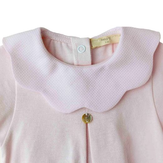 Picture of Baby Gi Pink Cotton Pique Short Romper