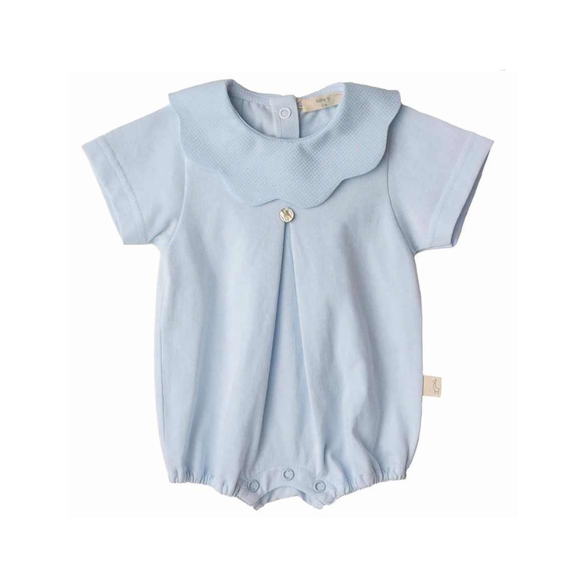 Picture of Baby Gi Blue Cotton Pique Short Romper