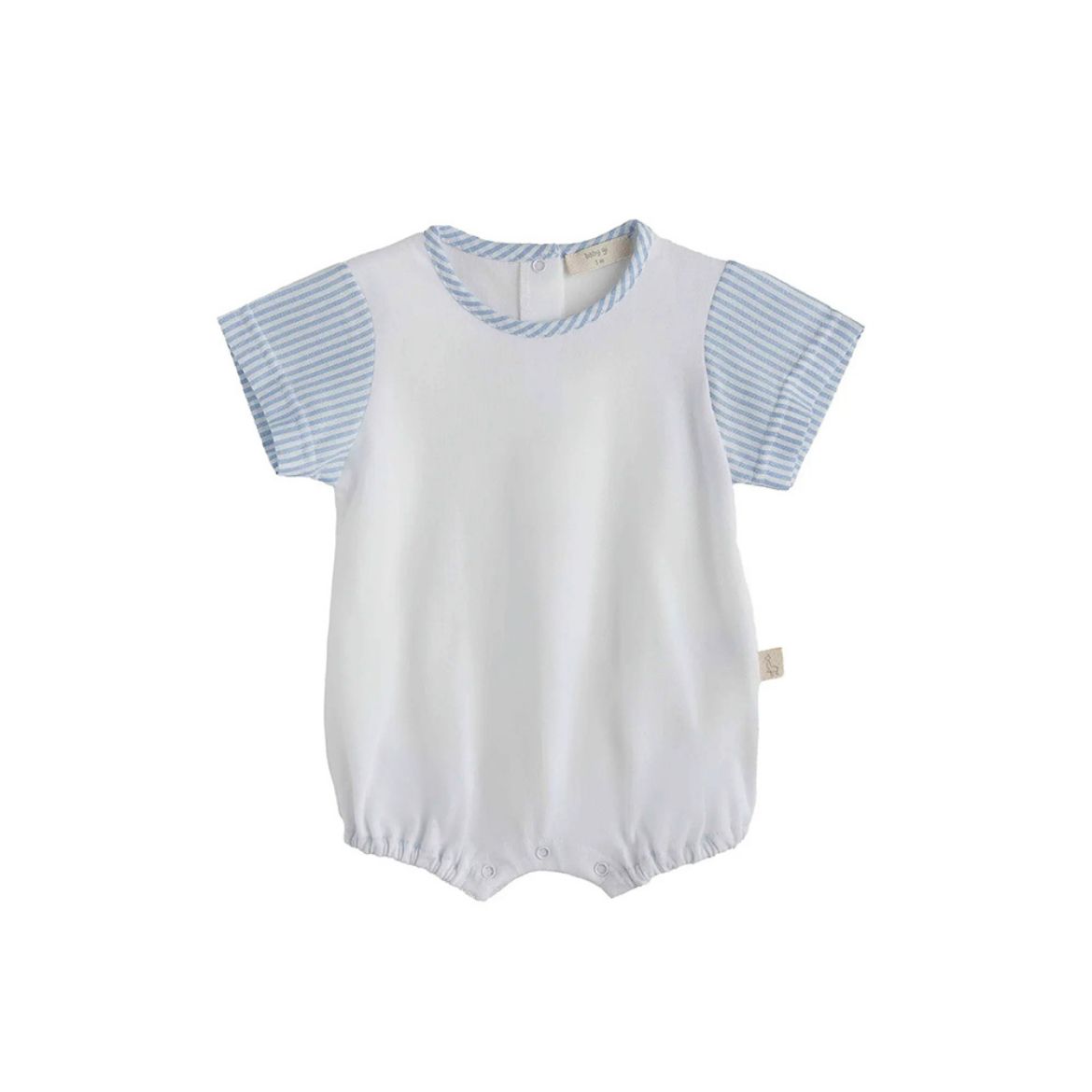 Picture of Baby Gi White Romper With Blue Stripe