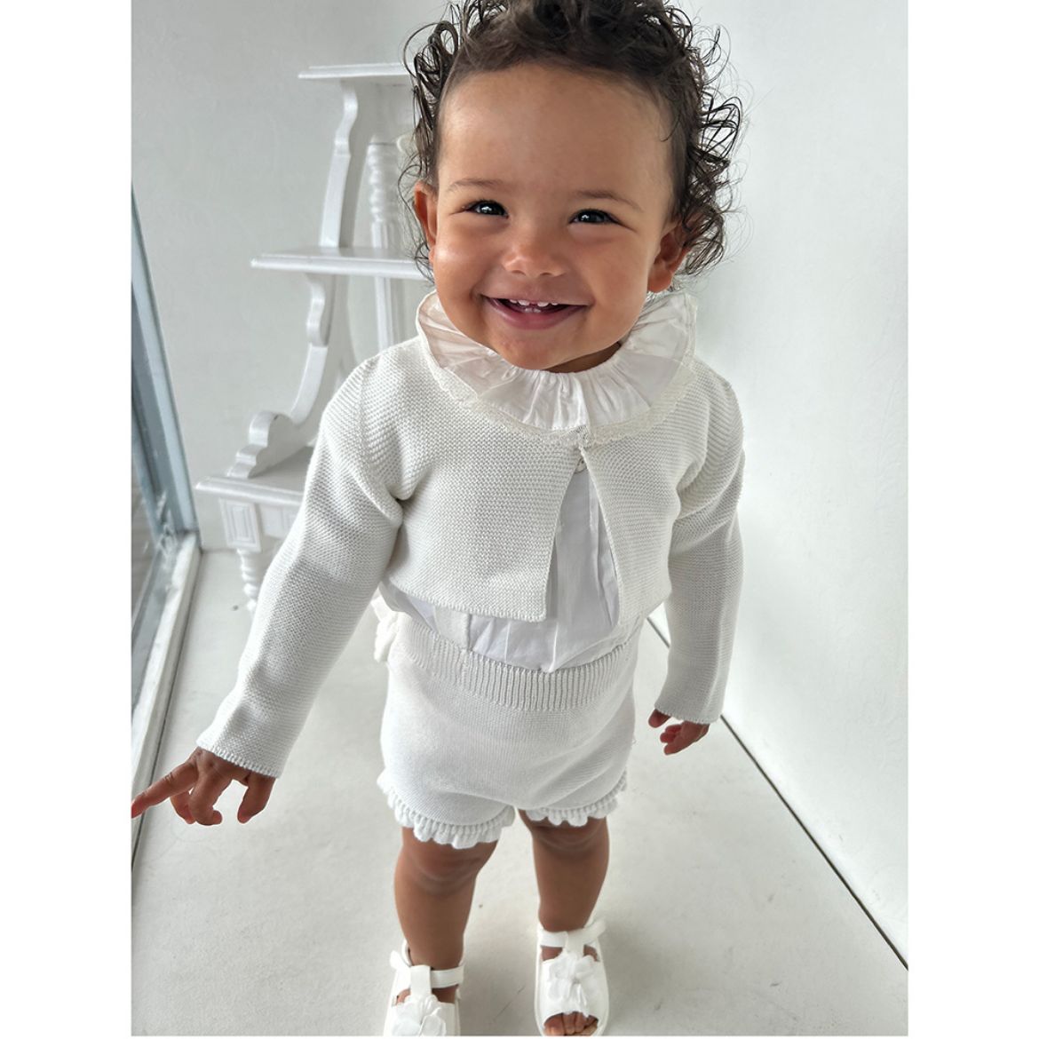Picture of Martin Aranda Baby Girls Cream 3 Piece Knitted Set
