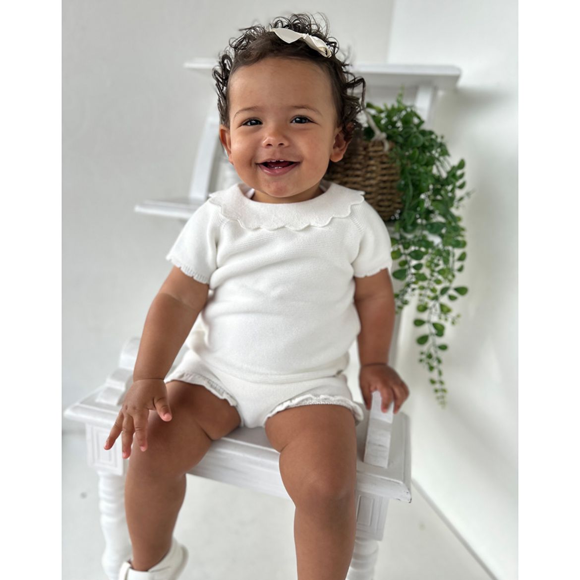 Picture of Martin Aranda Baby Girls Cream Knitted 2 Piece Set