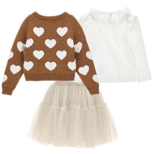 Picture of Monnalisa Jumper, Shirt & Skirt Set