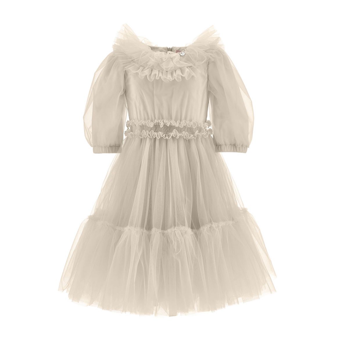 Picture of Monnalisa Beige Tulle Dress