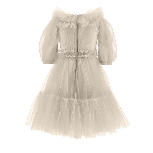 Picture of Monnalisa Beige Tulle Dress