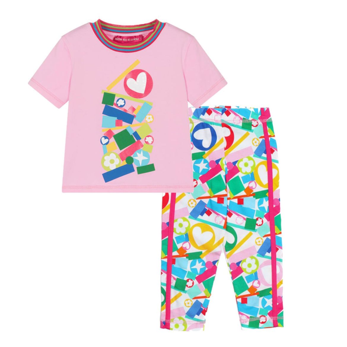 Picture of Agatha Ruiz De La Prada Pink Top & Multicoloured Leggings Set