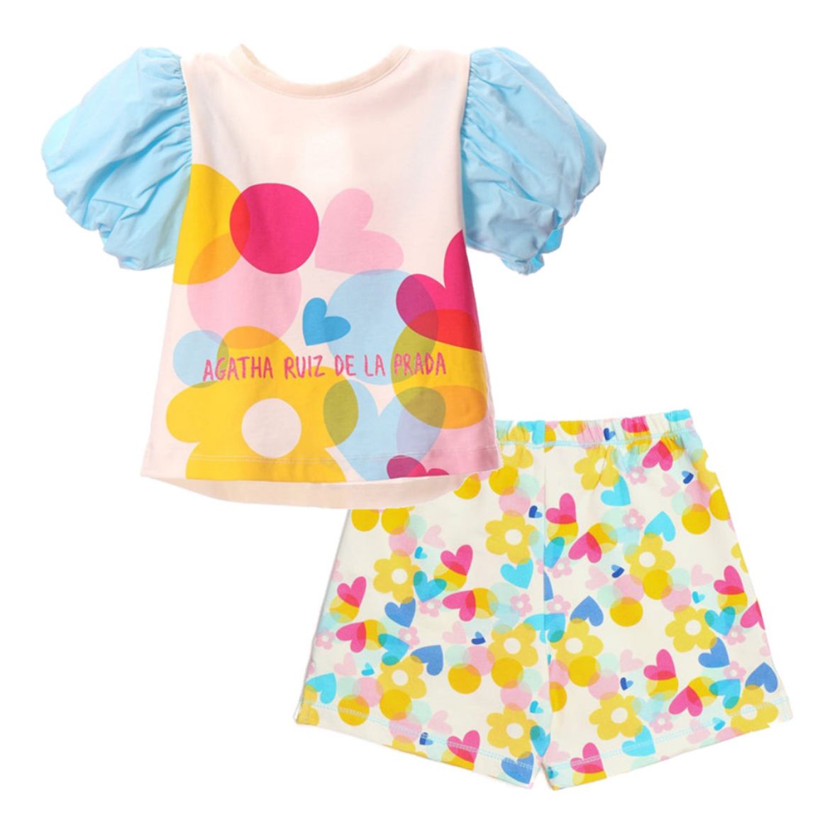 Picture of Agatha Ruiz De La Prada White Heart & Flowers Top & Short Set