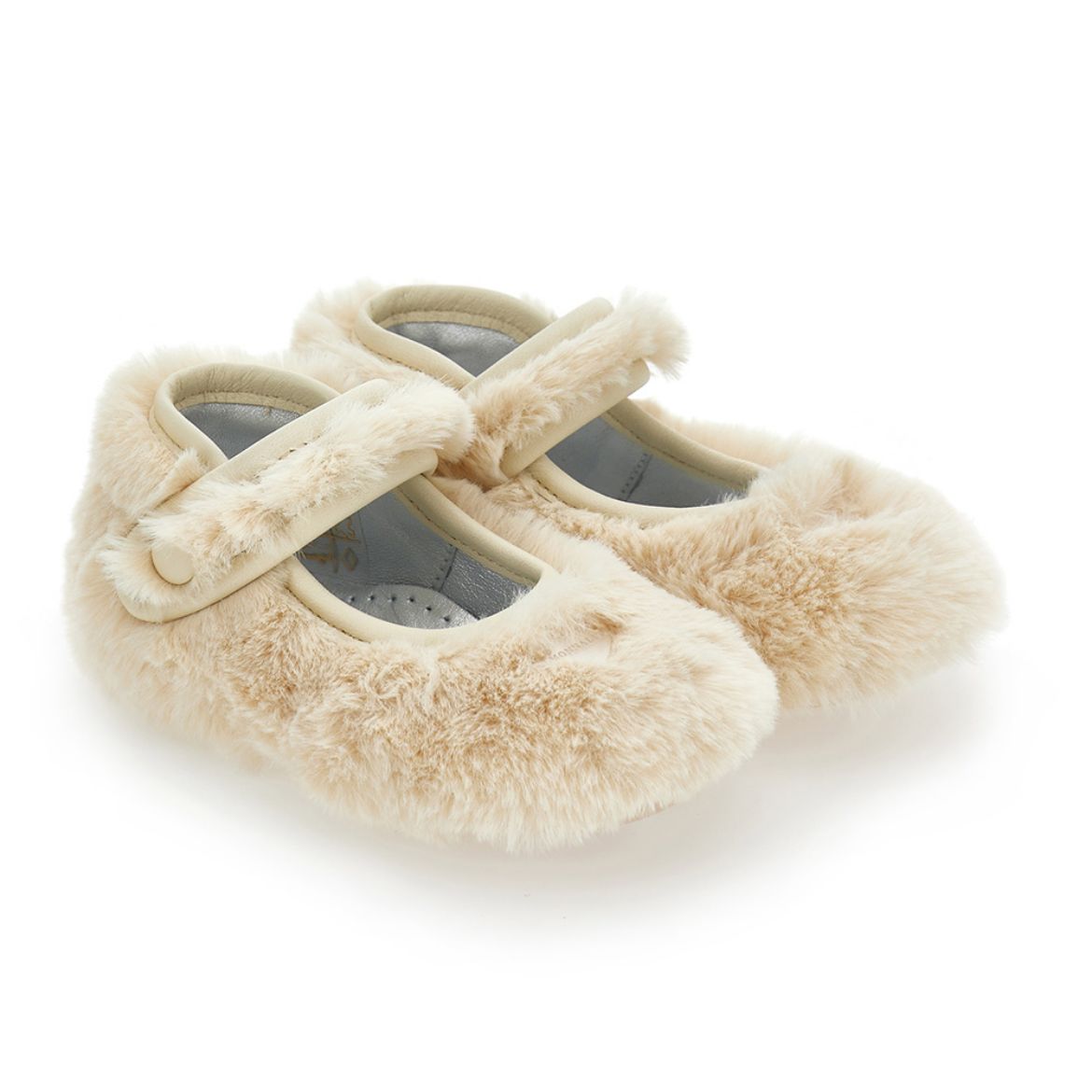 Picture of Monnalisa Baby Cream Faux Fur Shoes