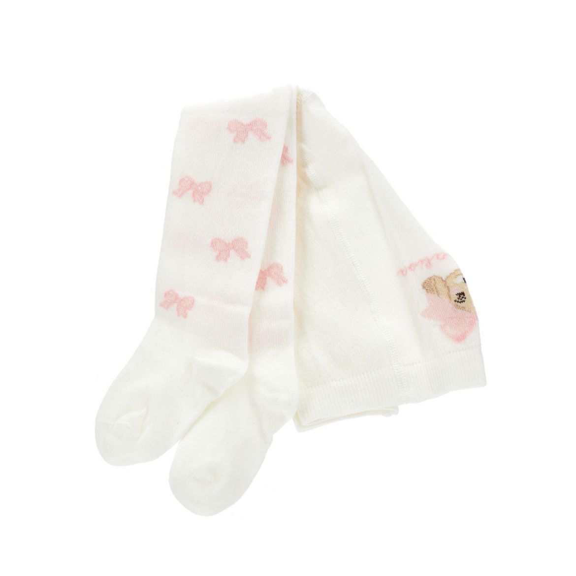Picture of Monnalisa Baby Cream Bow Tights