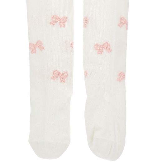 Picture of Monnalisa Baby Cream Bow Tights