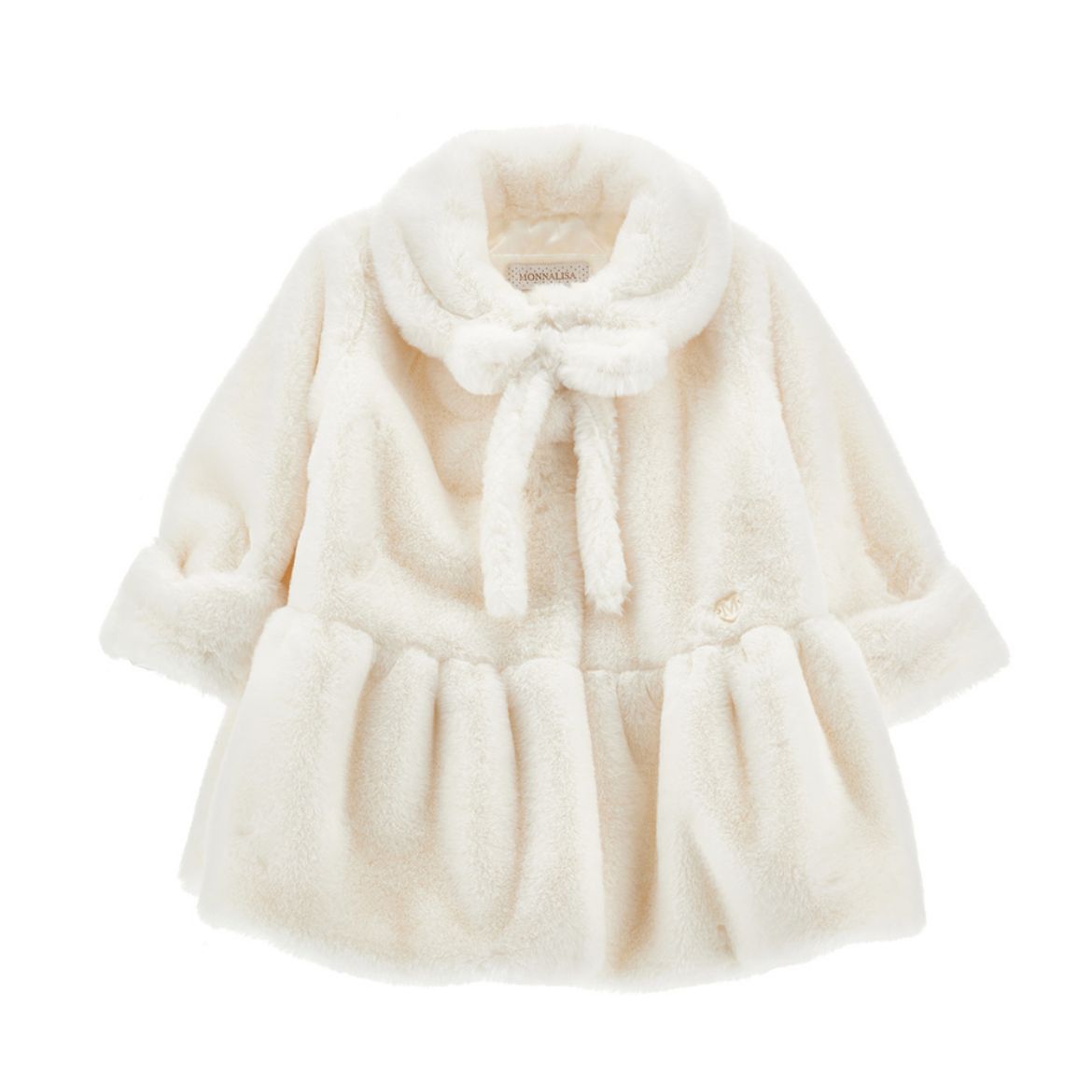 Picture of Monnalisa Baby Cream Faux Fur Coat