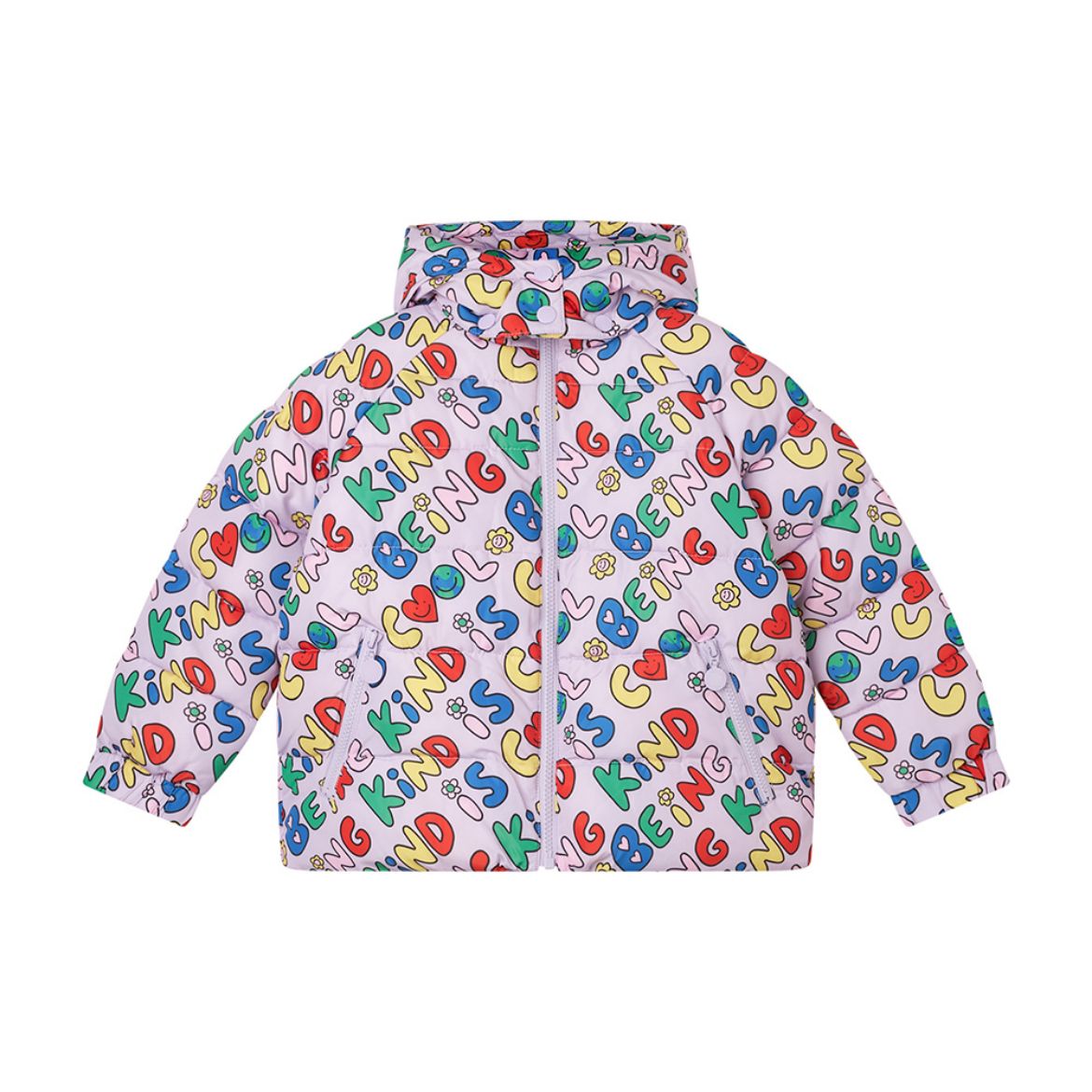 Picture of Stella Mc Cartney Girls Lilac 'Being Kind Is Cool' Coat