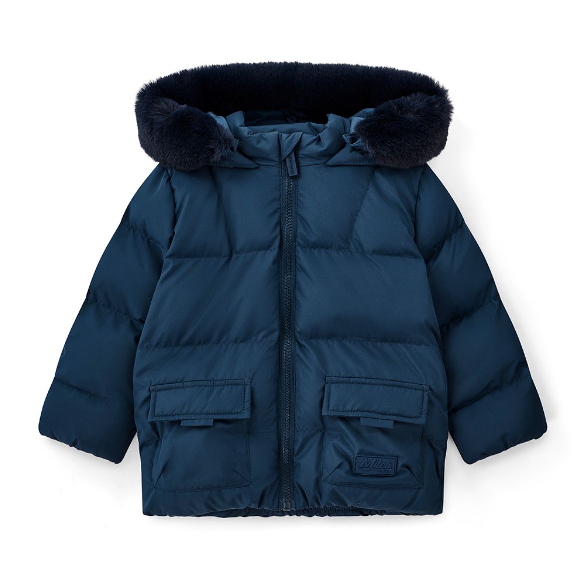 Picture of Mitch & Son Jack Navy Fur Trimmed Padded Jacket