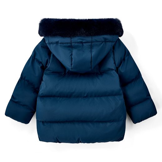 Picture of Mitch & Son Jack Navy Fur Trimmed Padded Jacket