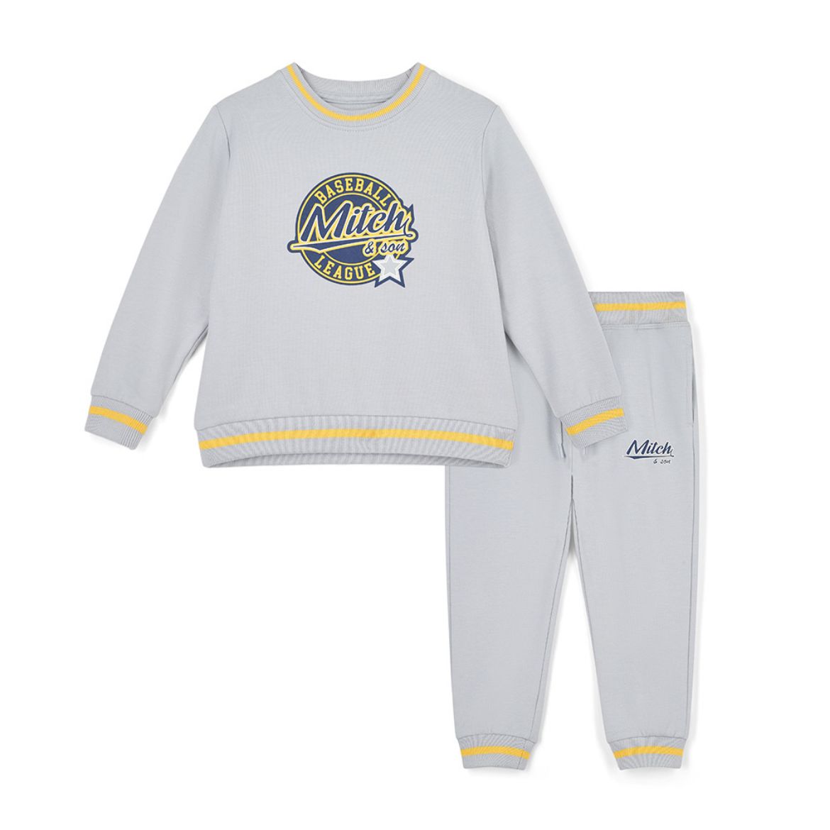 Picture of Mitch & Son King Grey Baseball Crew Neck Tracksuit 