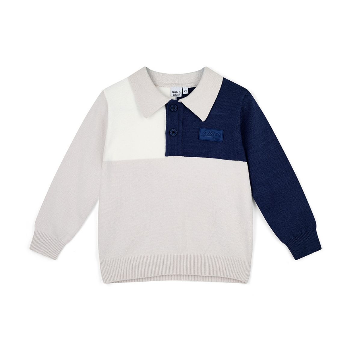 Picture of Mitch & Son Jude Grey Knitted Polo Top