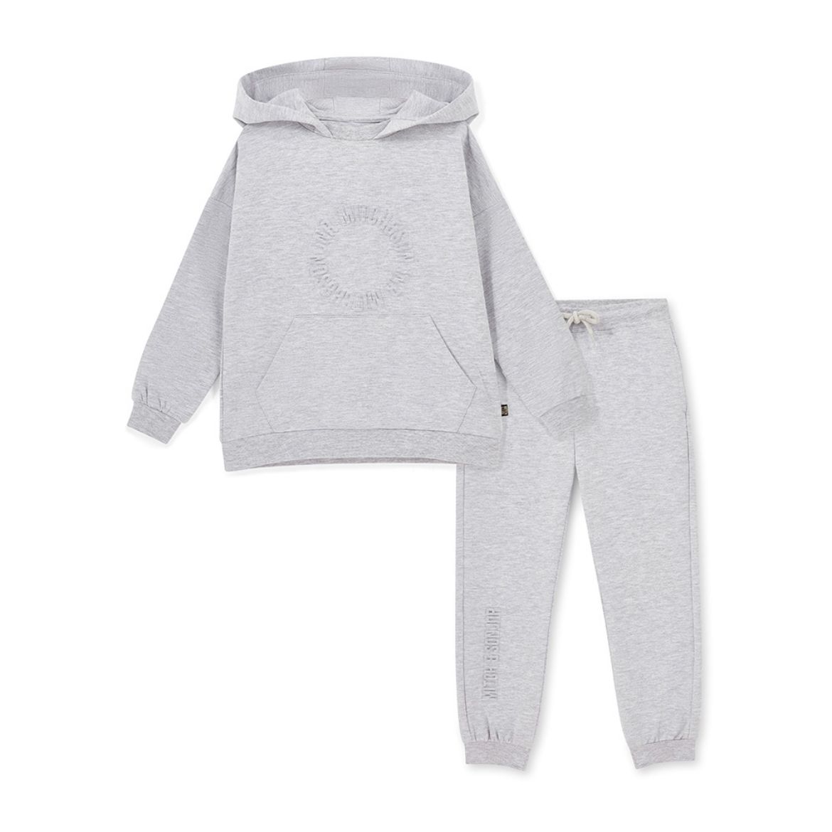 Picture of Mitch & Son Lennon Grey Marl Embossed Melange Hoody Tracksuit