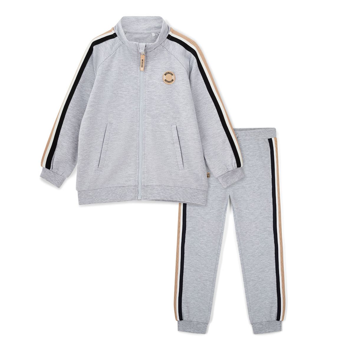 Picture of Mitch & Son Lorenzo Grey Marl Melange Zipper Tracksuit