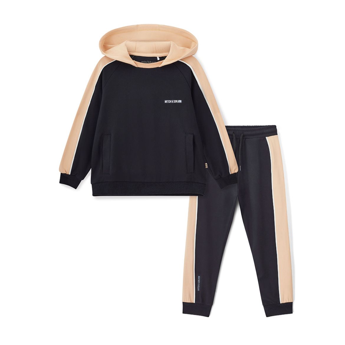 Picture of Mitch & Son Lawrence Black Hoody Tracksuit With Contrast Hood