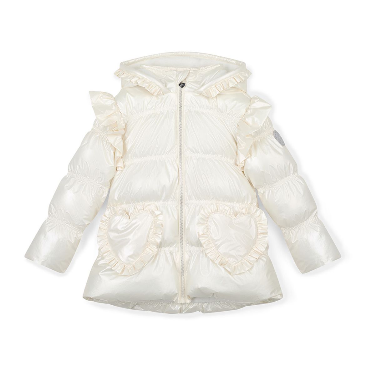 Picture of A Dee Liliana White Padded Jacket With Frill Heart Pockets