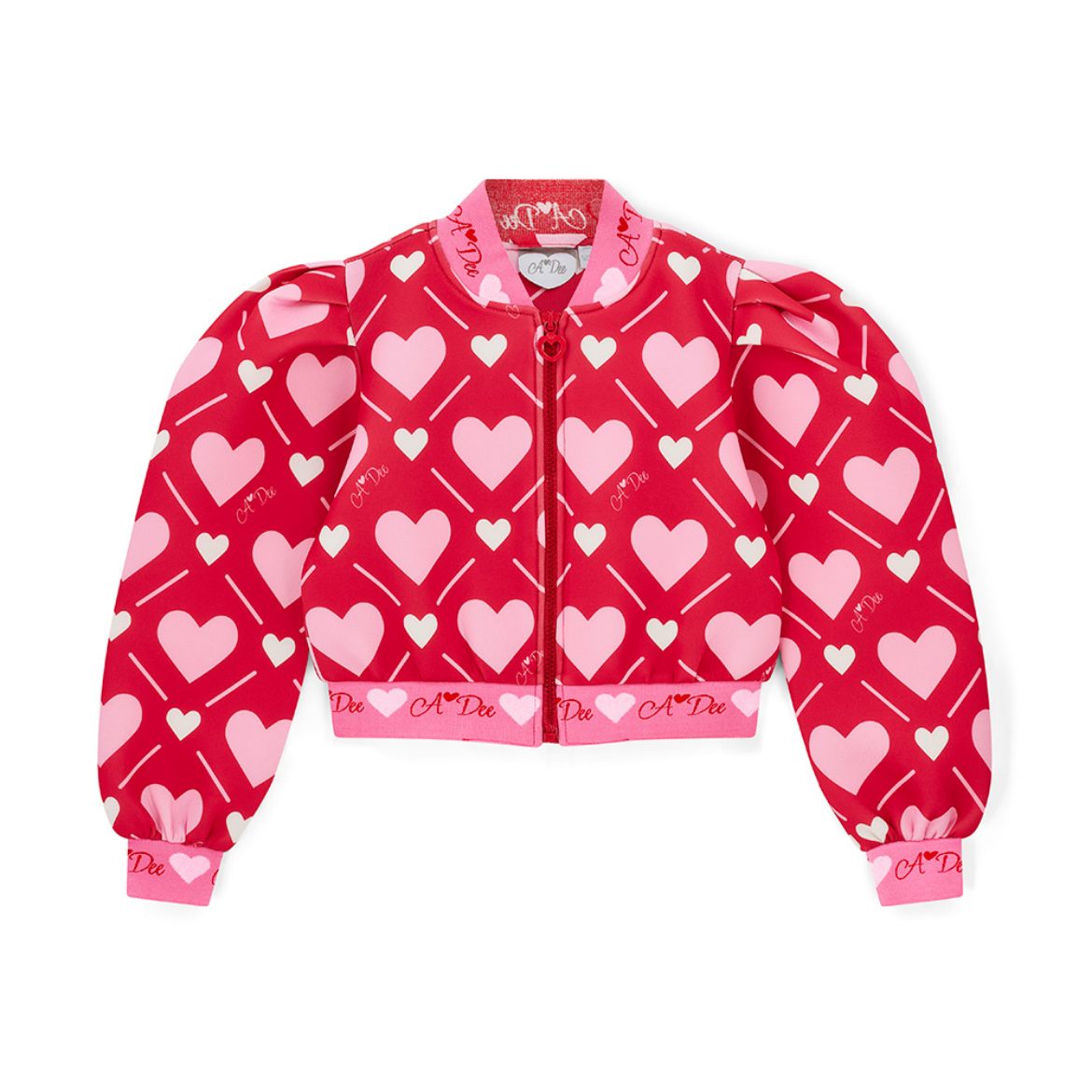 Picture of A Dee Lisette Red Heart Print Bomber
