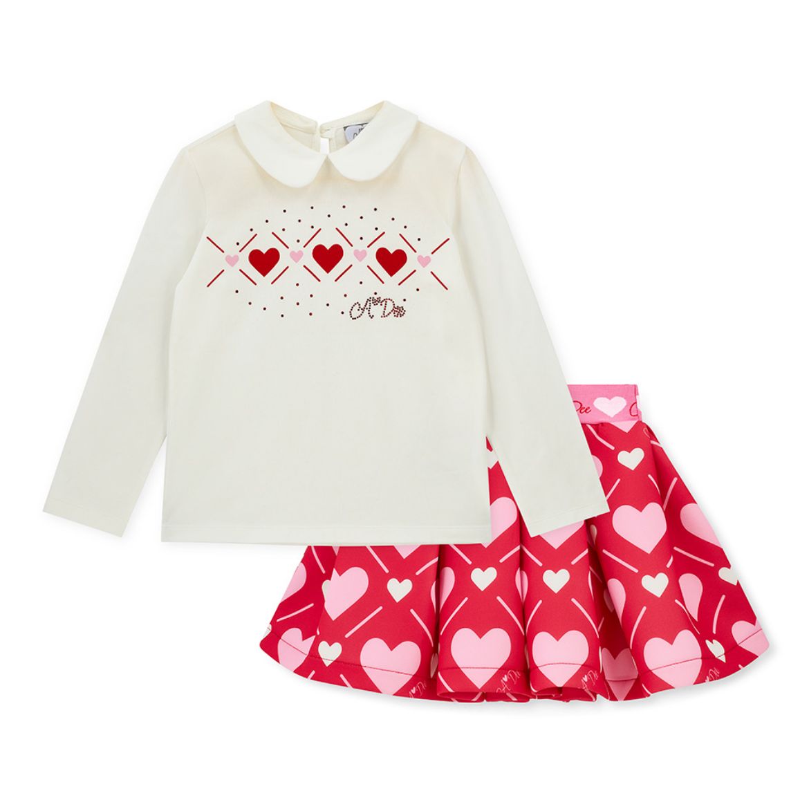 Picture of A Dee Lyla Pink Heart Print Skirt Set