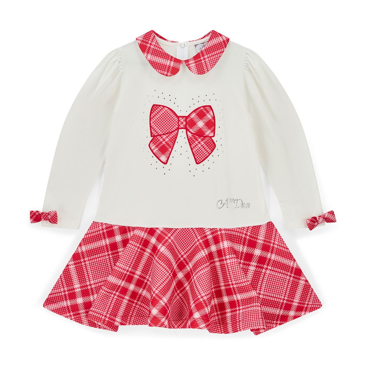 Picture of A Dee Lottie White Check Bow Dress