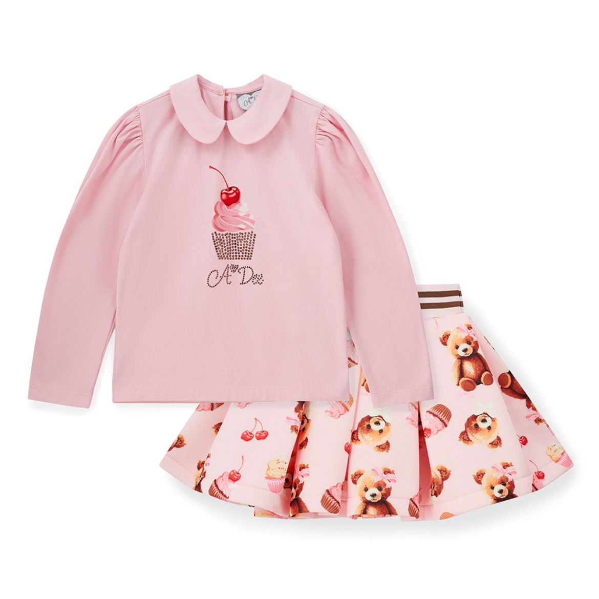 Picture of A Dee Mabel Pink Bear Print Skirt Set