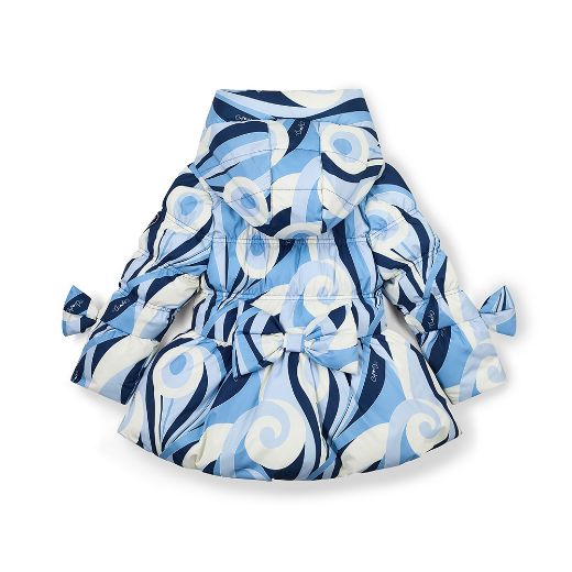 Picture of A Dee Nylah Blue Swirl Print Bow Jacket
